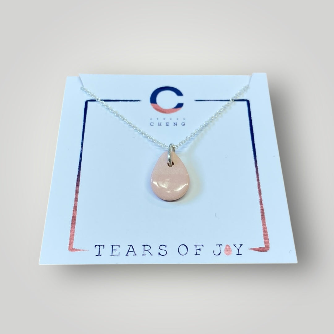 Necklace Tears of Joy silver - Light pink