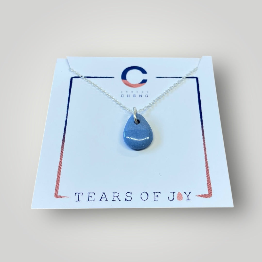 Ketting Tears of Joy zilver - Blauw