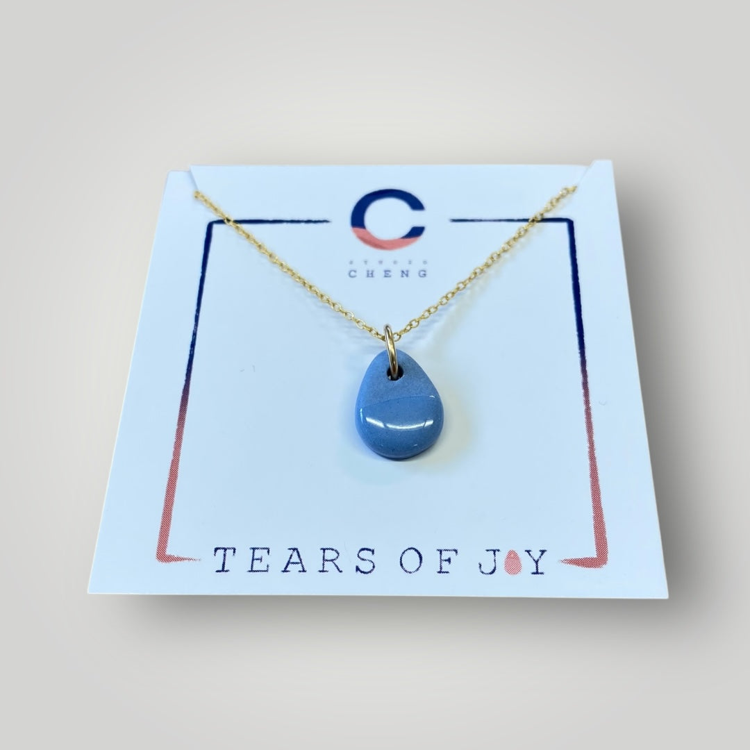 Ketting Tears of Joy goud - Blauw